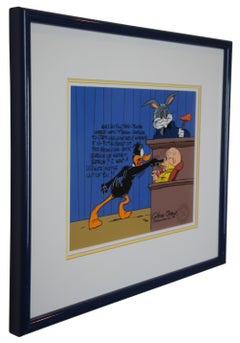 1988 Chuck Jones Signed Animation Cel Courtroom Scene Loony Tunes Warner Bros