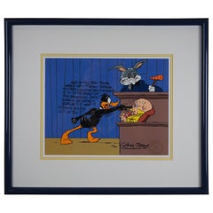 Vintage 1988 Chuck Jones Signed Animation Cel Courtroom Scene Loony Tunes Warner Bros