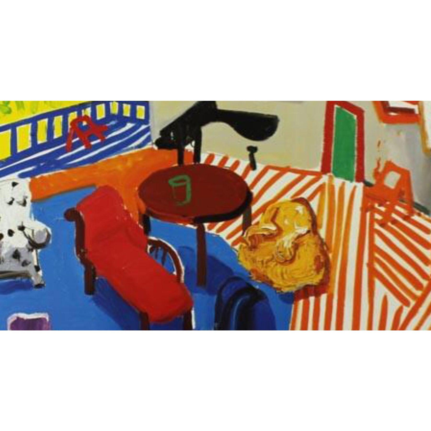 1988 David Hockney Mostra originale Malcolm Bradford Hall Los Angeles In condizioni buone in vendita a St.Petersburg, FL