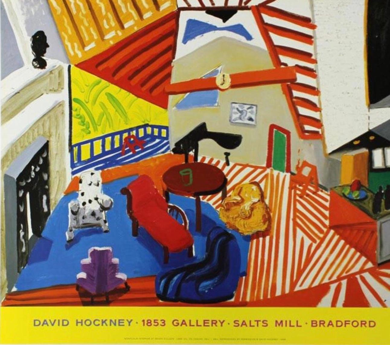Carta 1988 David Hockney Mostra originale Malcolm Bradford Hall Los Angeles in vendita