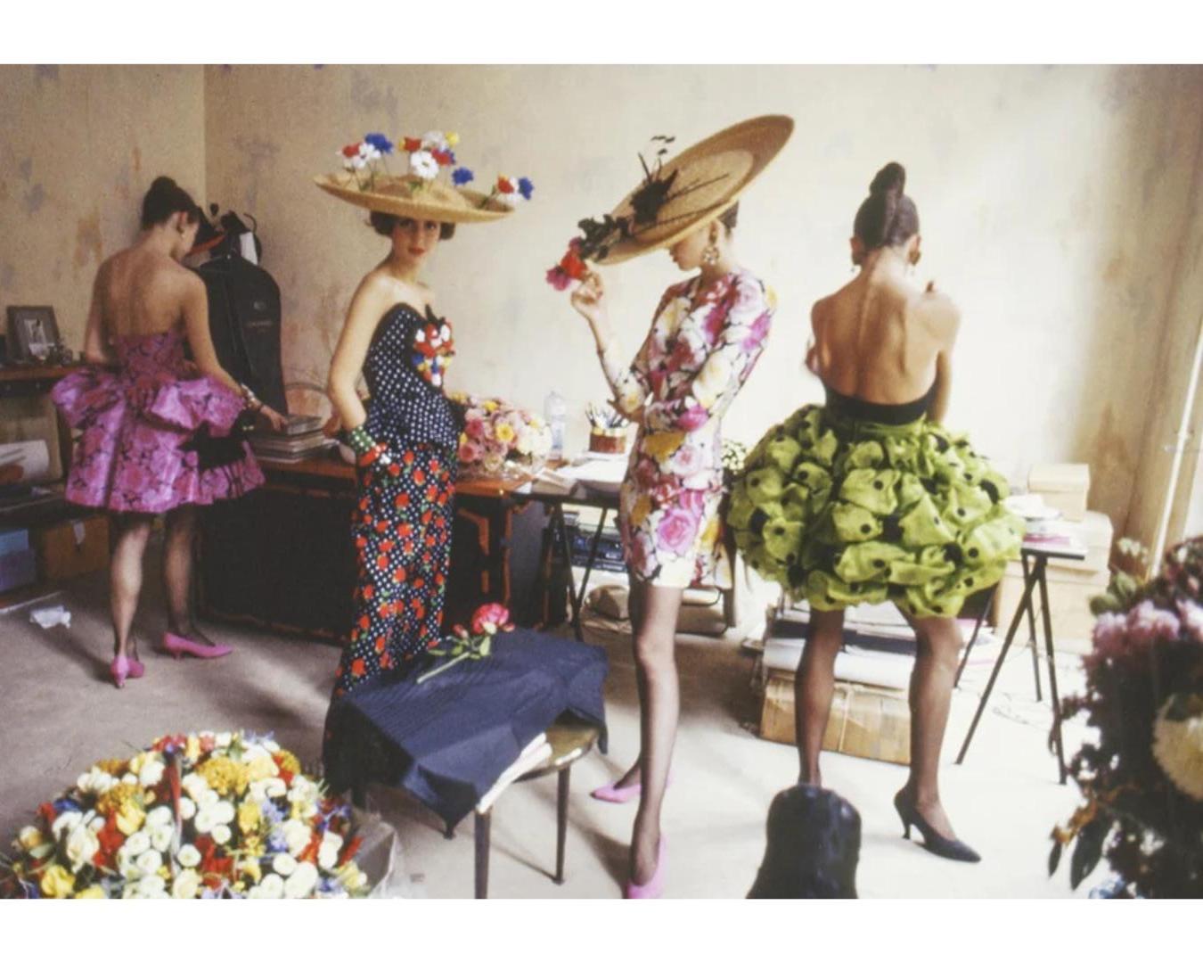 1988 Documentato Abito Christian Lacroix Stampa Rose in vendita 5