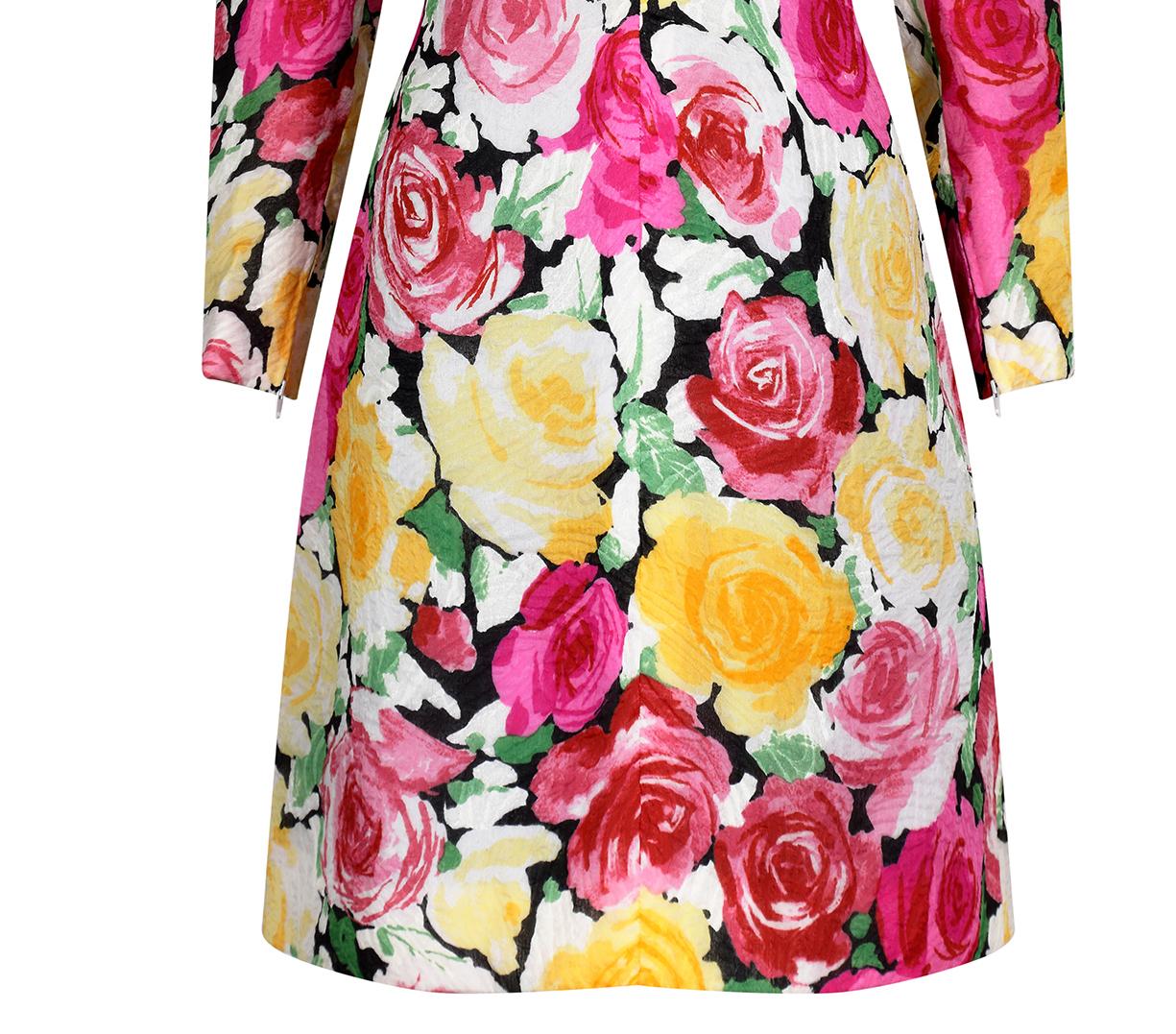 Donna 1988 Documentato Abito Christian Lacroix Stampa Rose in vendita