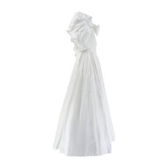 1988 Documented Laura Ashley White Embossed Print Wedding Dress
