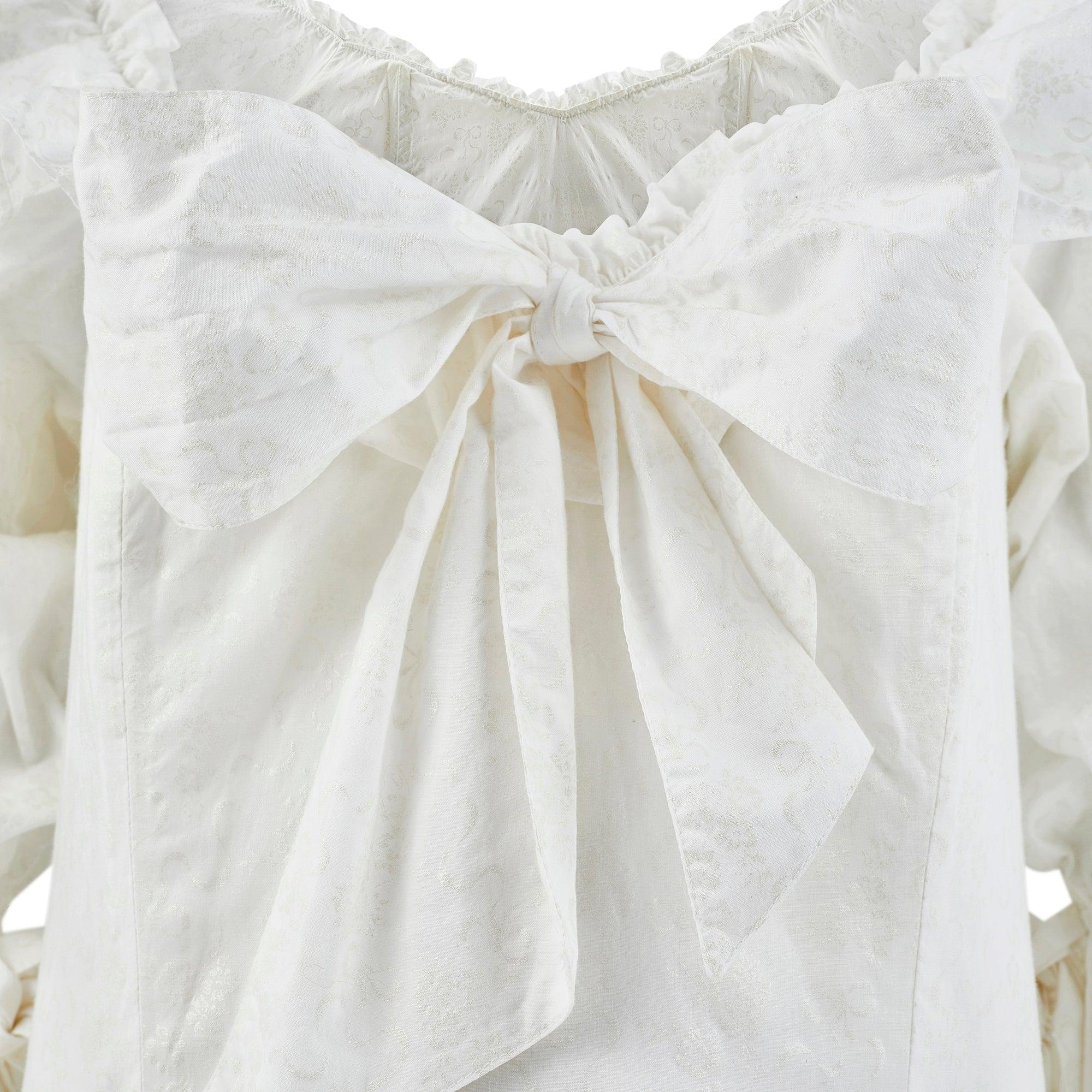 1988 Documentato Abito da sposa Laura Ashley con stampa in rilievo bianco In condizioni ottime in vendita a London, GB
