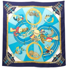 1988 Hermes Circus by Annie Faivre Silk Scarf