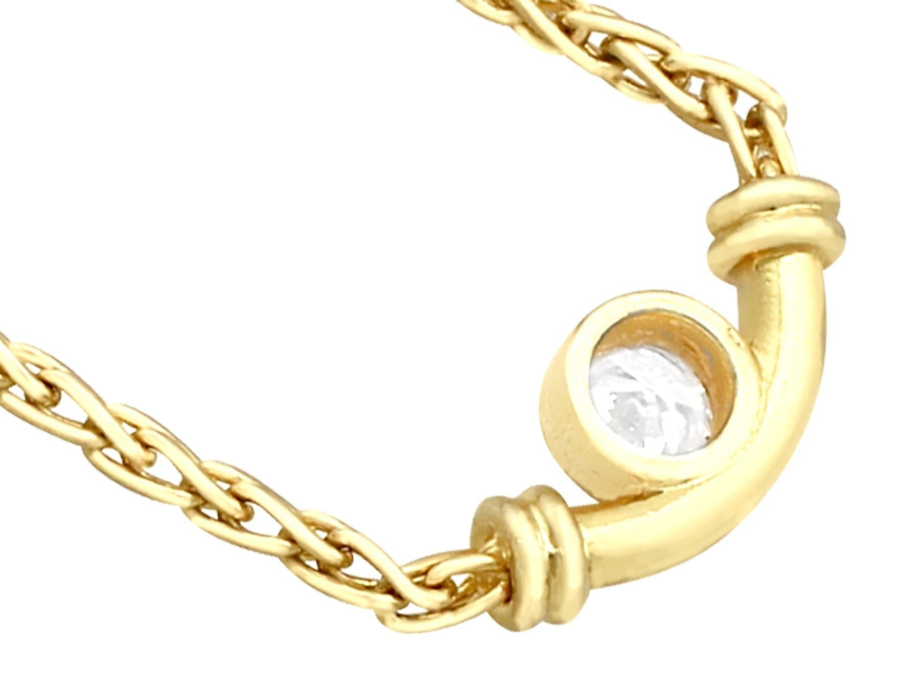 Vintage 1988 Italienische Diamant und Gelbgold Halskette für Damen oder Herren im Angebot