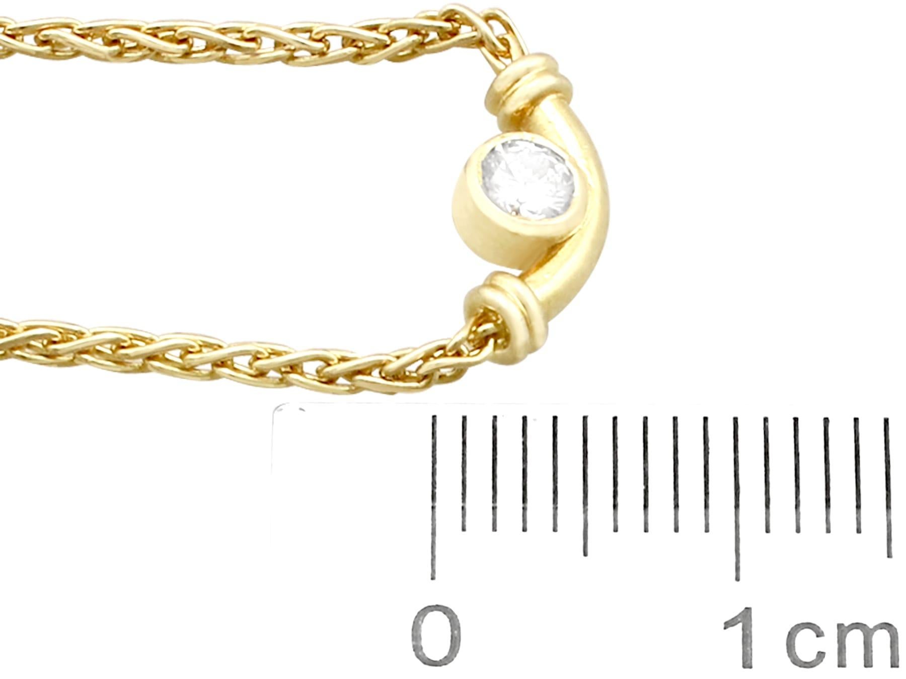 Vintage 1988 Italienische Diamant und Gelbgold Halskette im Angebot 1