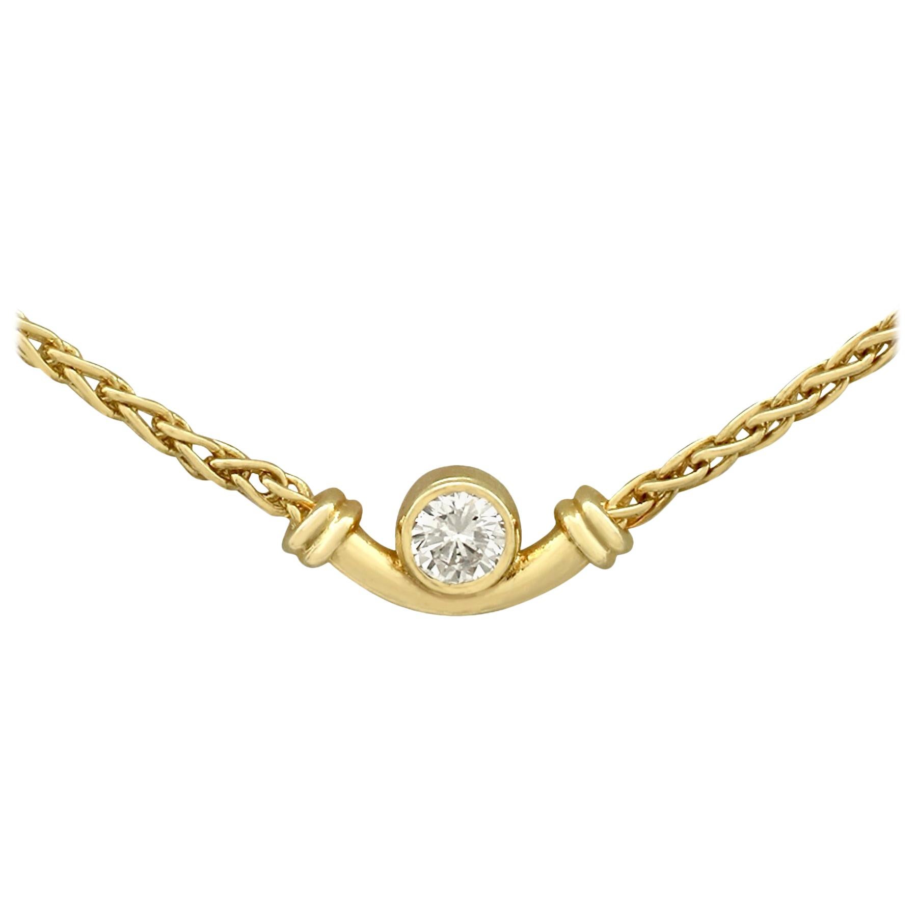 1988 Italian Diamond and Yellow Gold Necklace