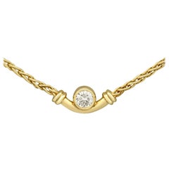 1988 Italian Diamond and Yellow Gold Necklace