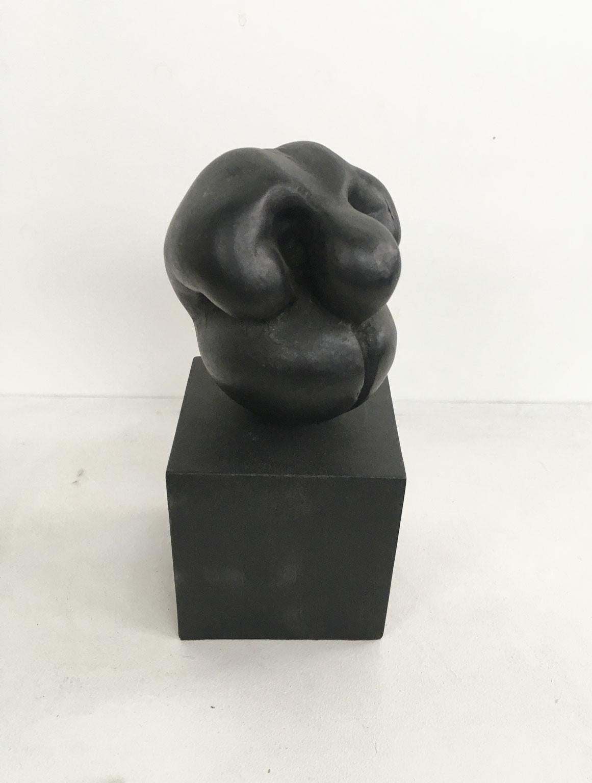 Post-Modern 1988 Italy Black Aluminum Abstract Sculpture by Patrizia Guerresi Title Deji For Sale