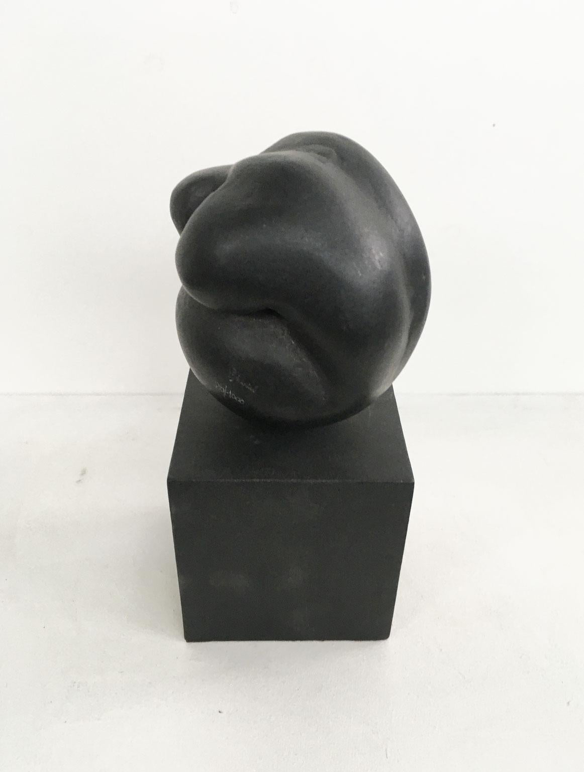 20th Century 1988 Italy Black Aluminum Abstract Sculpture by Patrizia Guerresi Title Deji For Sale
