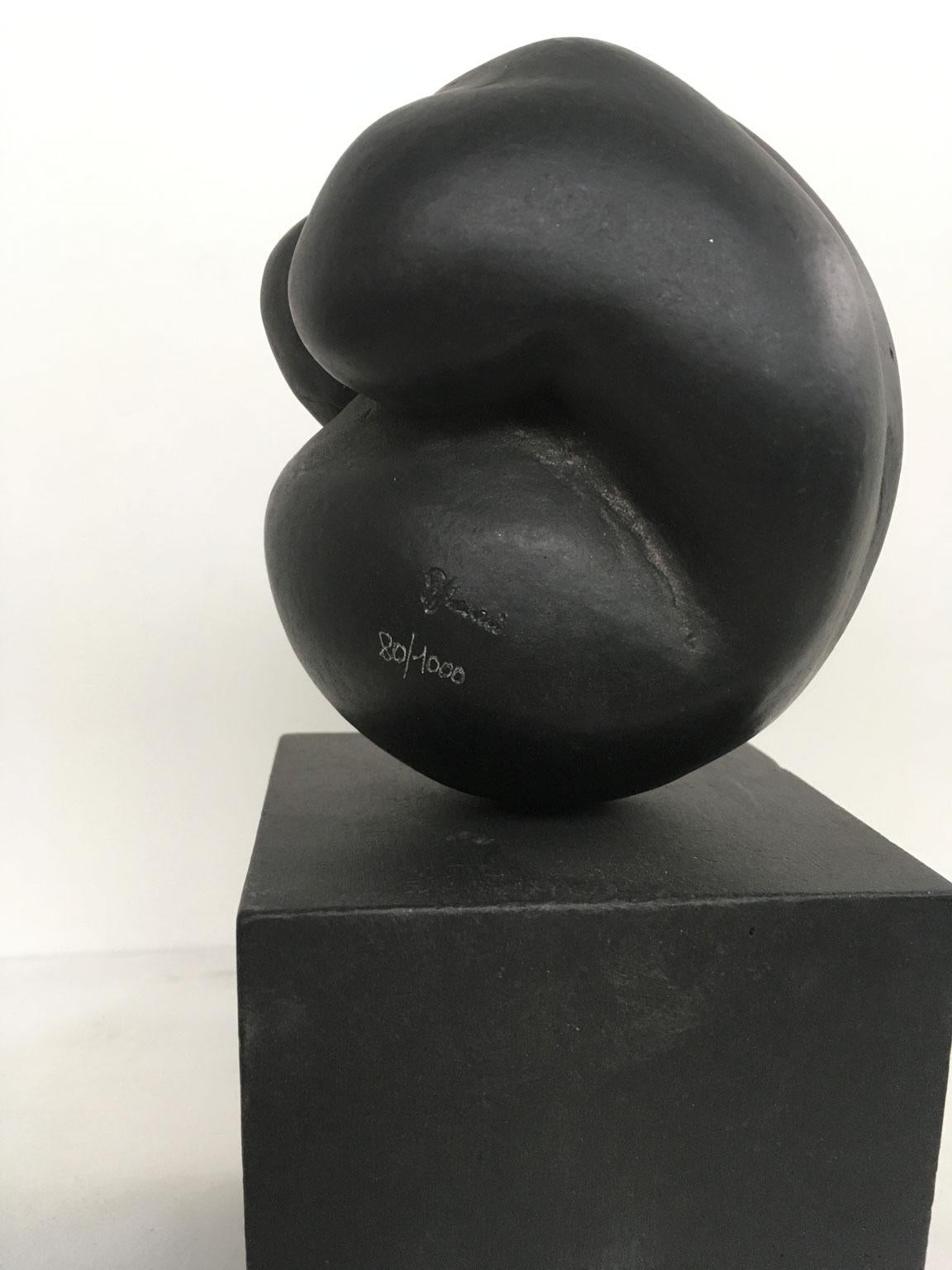1988 Italy Black Aluminum Abstract Sculpture by Patrizia Guerresi Title Deji For Sale 1