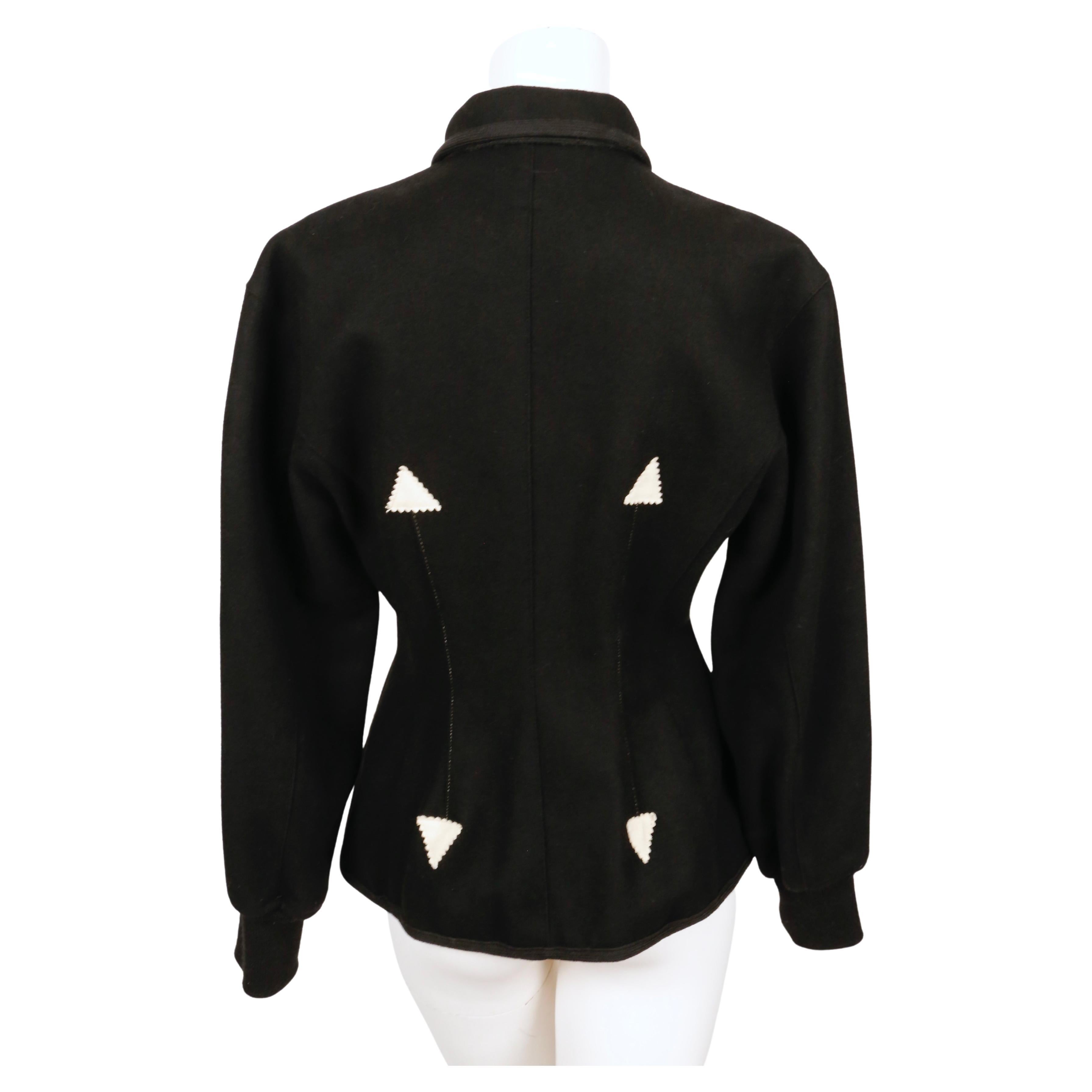 Women's or Men's 1988 JEAN PAUL GAULTIER black felted wool corset RUNWAY jacket For Sale