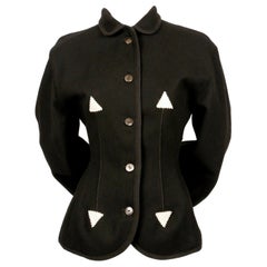 1988 JEAN PAUL GAULTIER black felted wool corset RUNWAY jacket