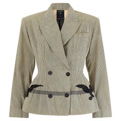 1988 Jean Paul Gaultier Cotton Jacket with Lace Eagle Appliqué