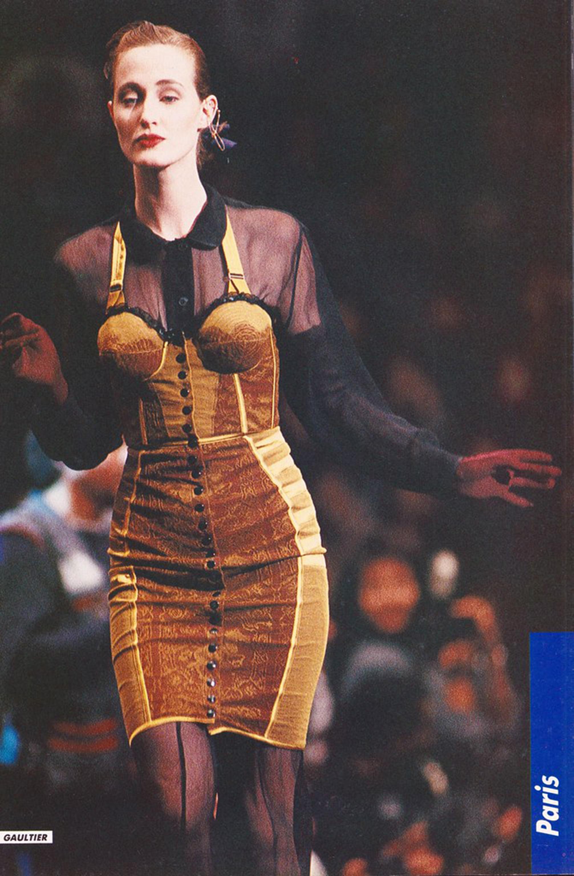 Ensemble de lingerie bustier Jean Paul Gaultier « Cone Bra » en dentelle de cowboy documentée 1988 3