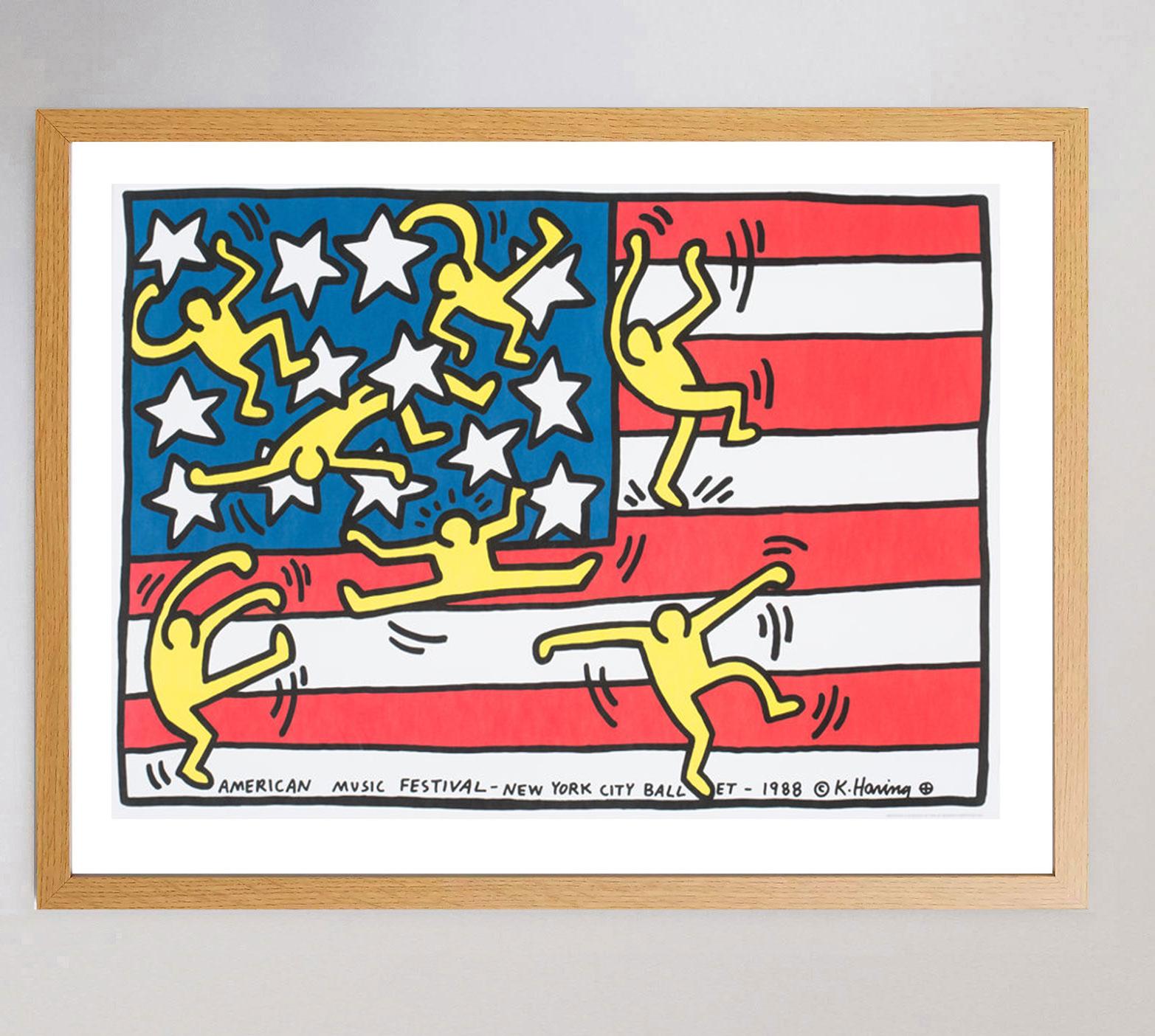 1988 Keith Haring - American Music Festival - NYC Ballet Original Vintage Poster In Good Condition For Sale In Winchester, GB