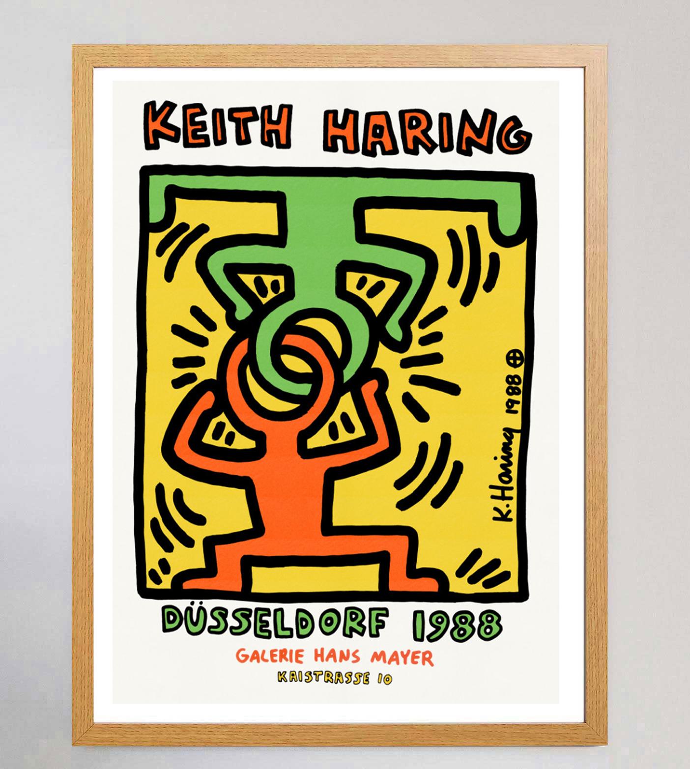 Américain 1988 Keith Haring, Dusseldorf 1988 Original Vintage Poster en vente