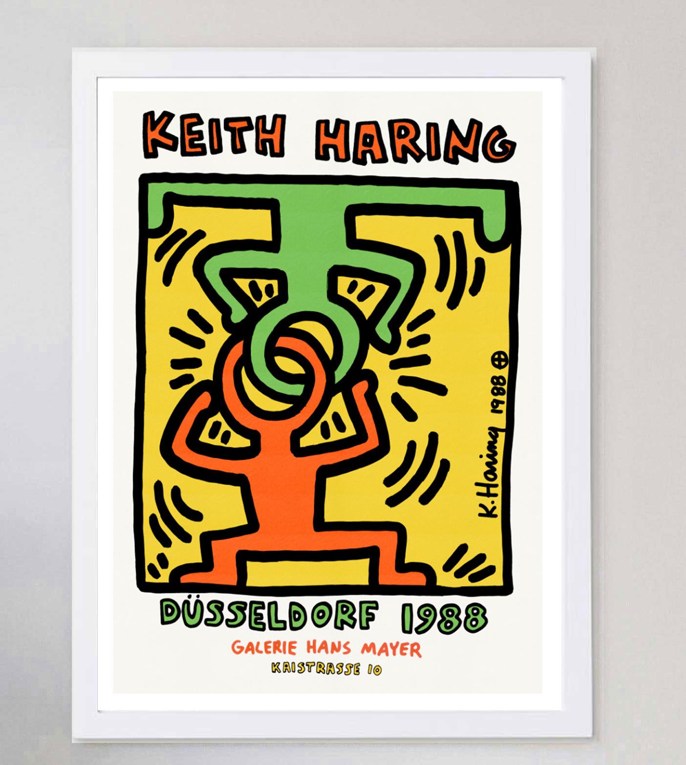 1988 Keith Haring, Dusseldorf 1988 Original Vintage Poster Bon état - En vente à Winchester, GB