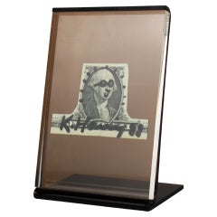 1988 Keith Haring Signed Dated Cut-out "One Dollar Bill" Pop Art Framed USA