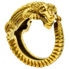 1988 Kieselstein Cord Vintage 18 Karat Green Gold Alligator Ring