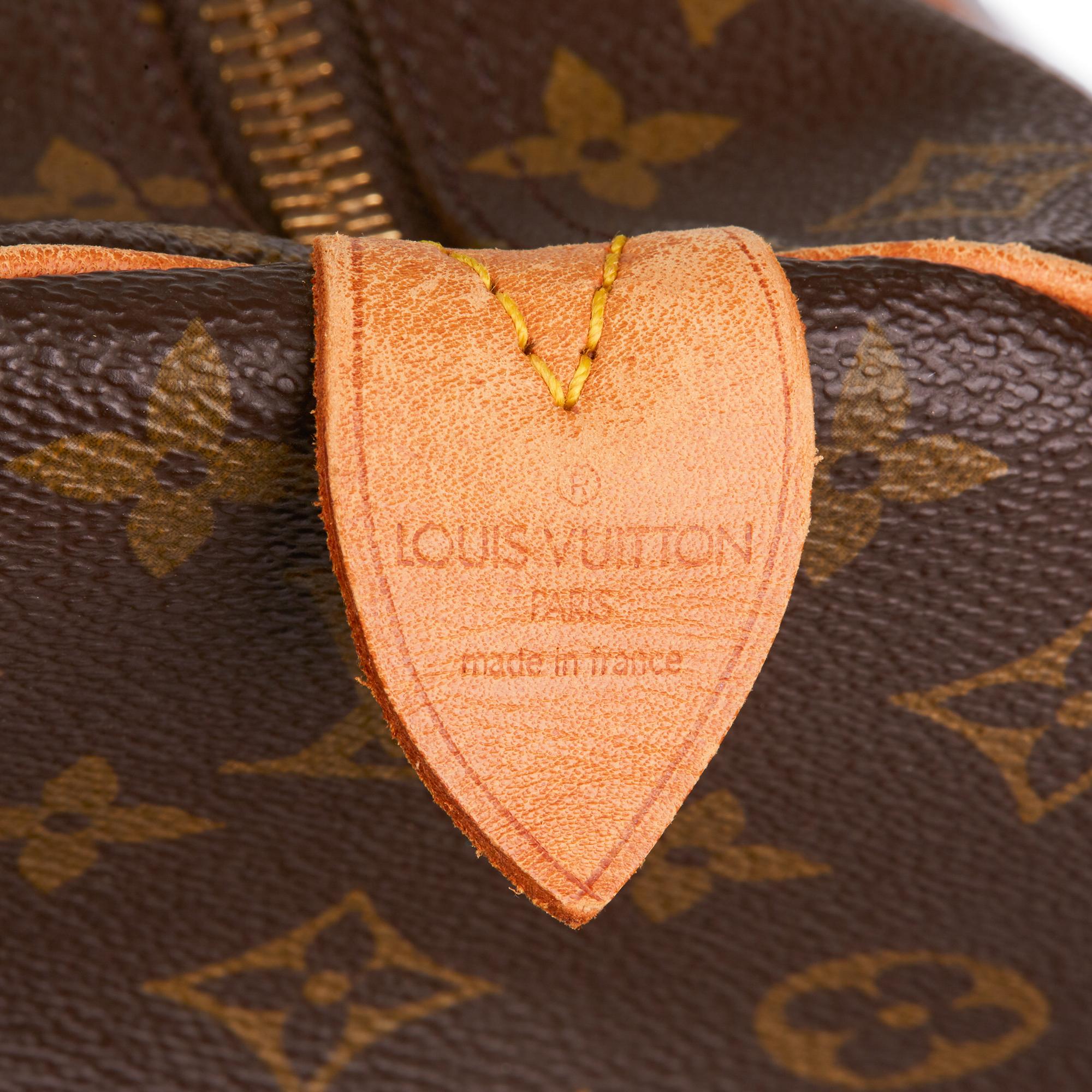 1988 Louis Vuitton Brown Monogram Coated Canvas, Leather Vintage Keepall 60 2