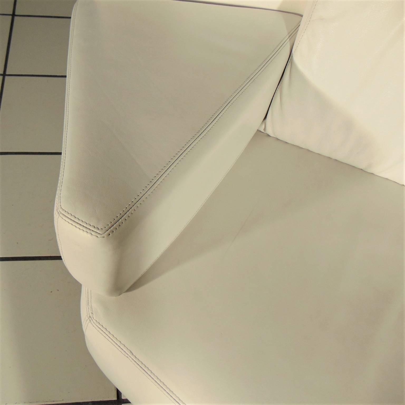 En cuir blanc Loveseat de Walter Leeman, style Memphis, Sormani, Italie, 1988 en vente 3