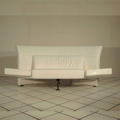 1988 Loveseat Cuero Blanco de Walter Leeman Estilo Memphis, Sormani, Italia