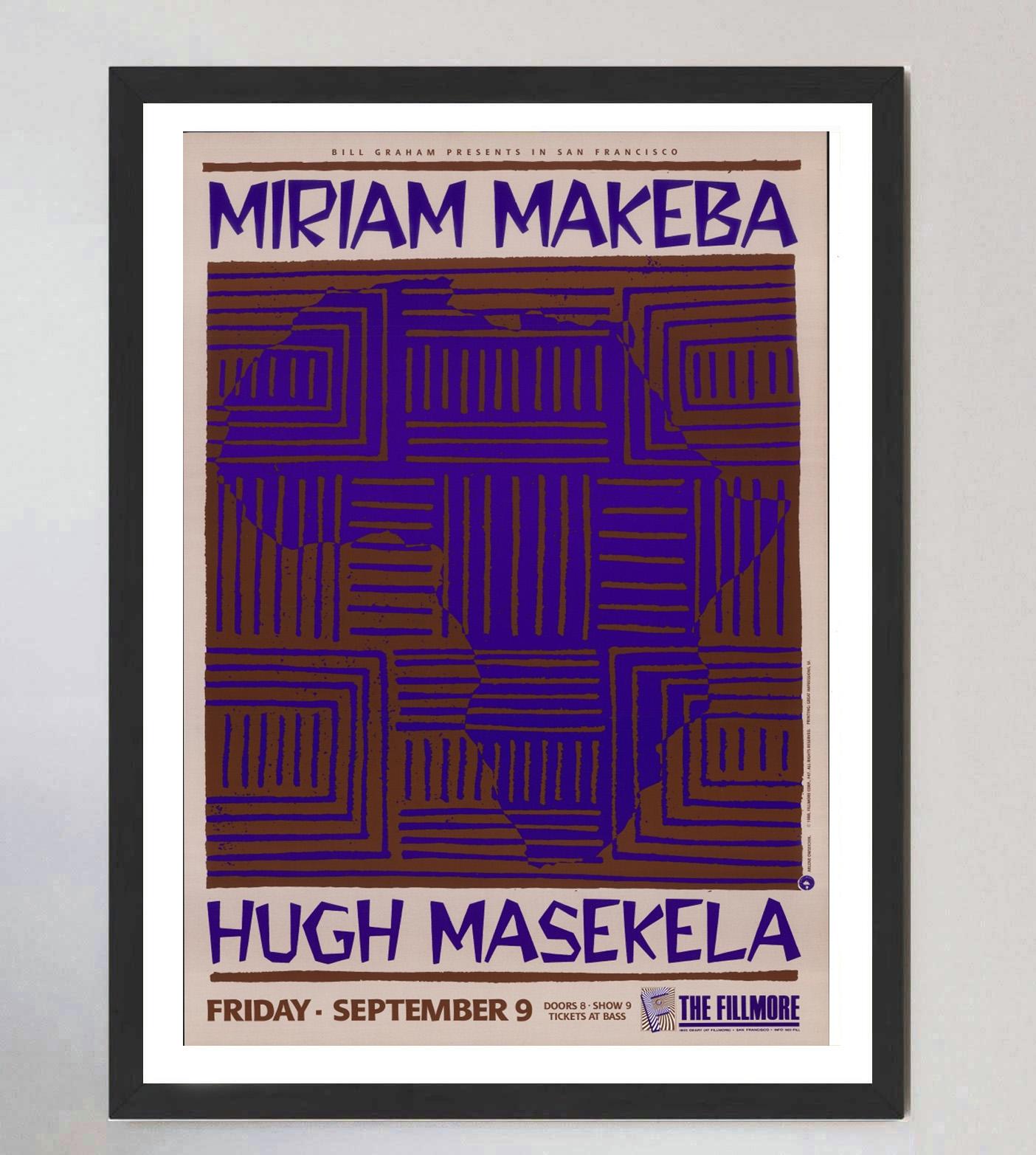 Americano 1988 Miariam Makeba & Hugh Masekela - The Fillmore Poster originale d'epoca in vendita