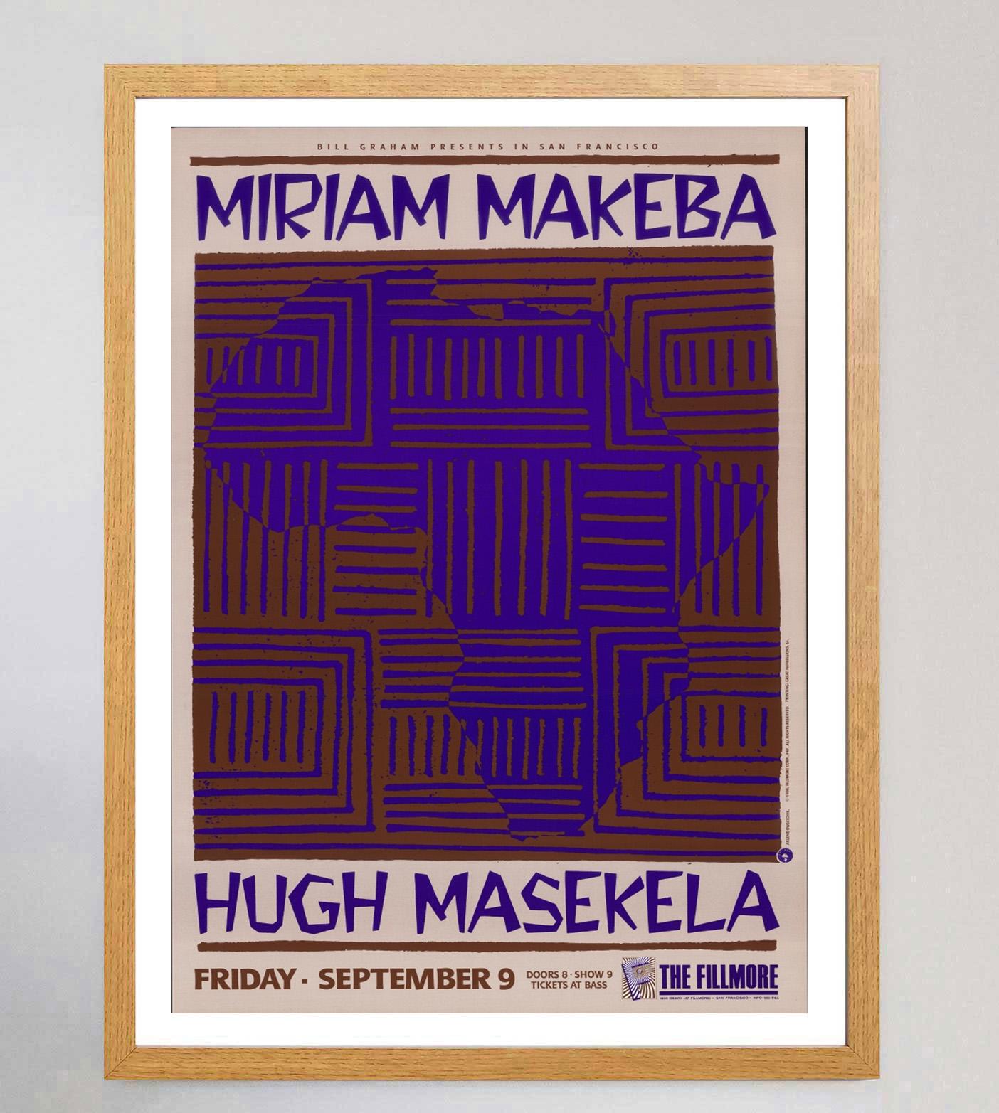 1988 Miariam Makeba & Hugh Masekela - The Fillmore Poster originale d'epoca In condizioni buone in vendita a Winchester, GB
