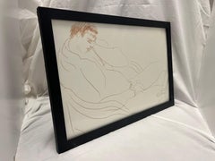 1988 Nude Male Artist Studio Sketch from New York City Estate Contemporary Frame