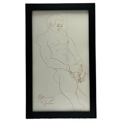 1988 Nude Male Artist Studio Sketch from New York City Estate Contemporary Frame