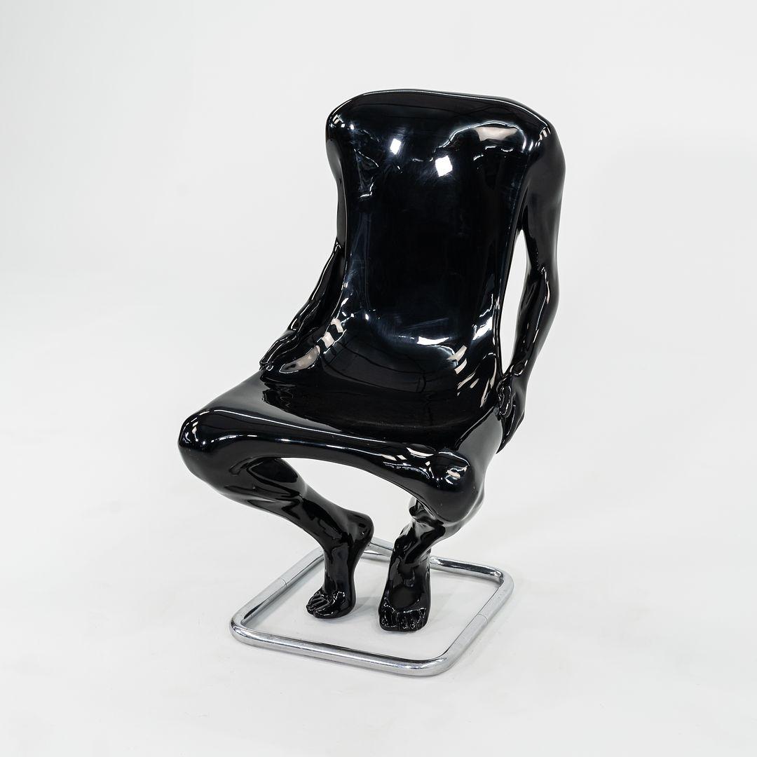 Steel 1988 Pair of Ruth Francken Homme Chairs Black for Gallerie X Black & Stainless For Sale