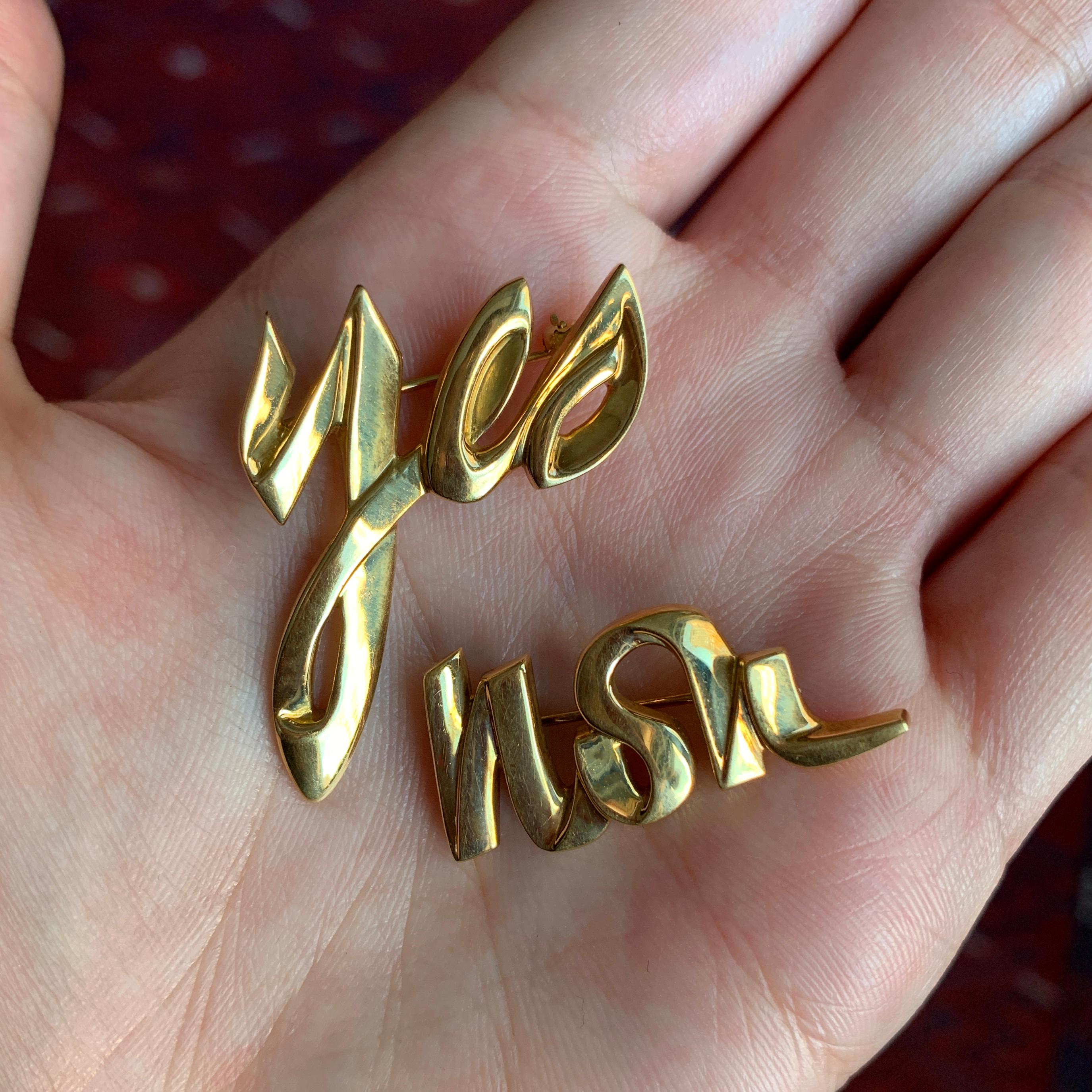 A pair of 18 karat gold 