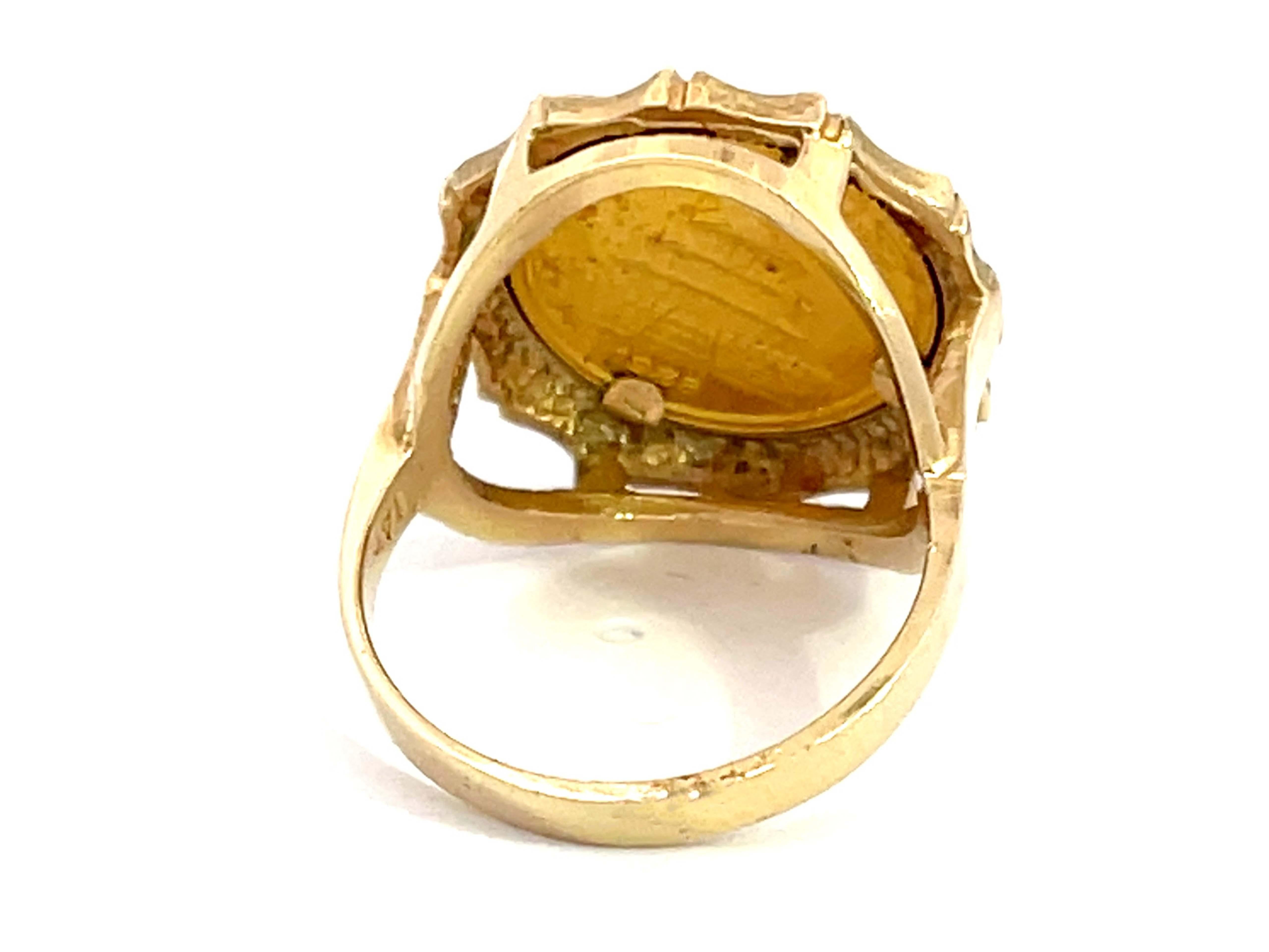 Women's or Men's 1988 Panda Coin Ring in 14k Yellow Gold