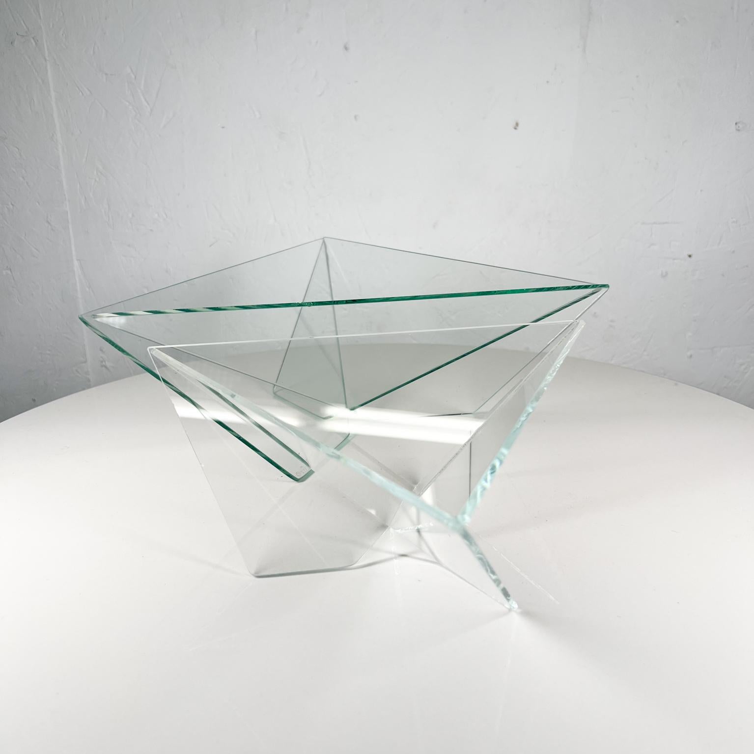 1988 pyramid modern glass art bowl john seitz $550.00