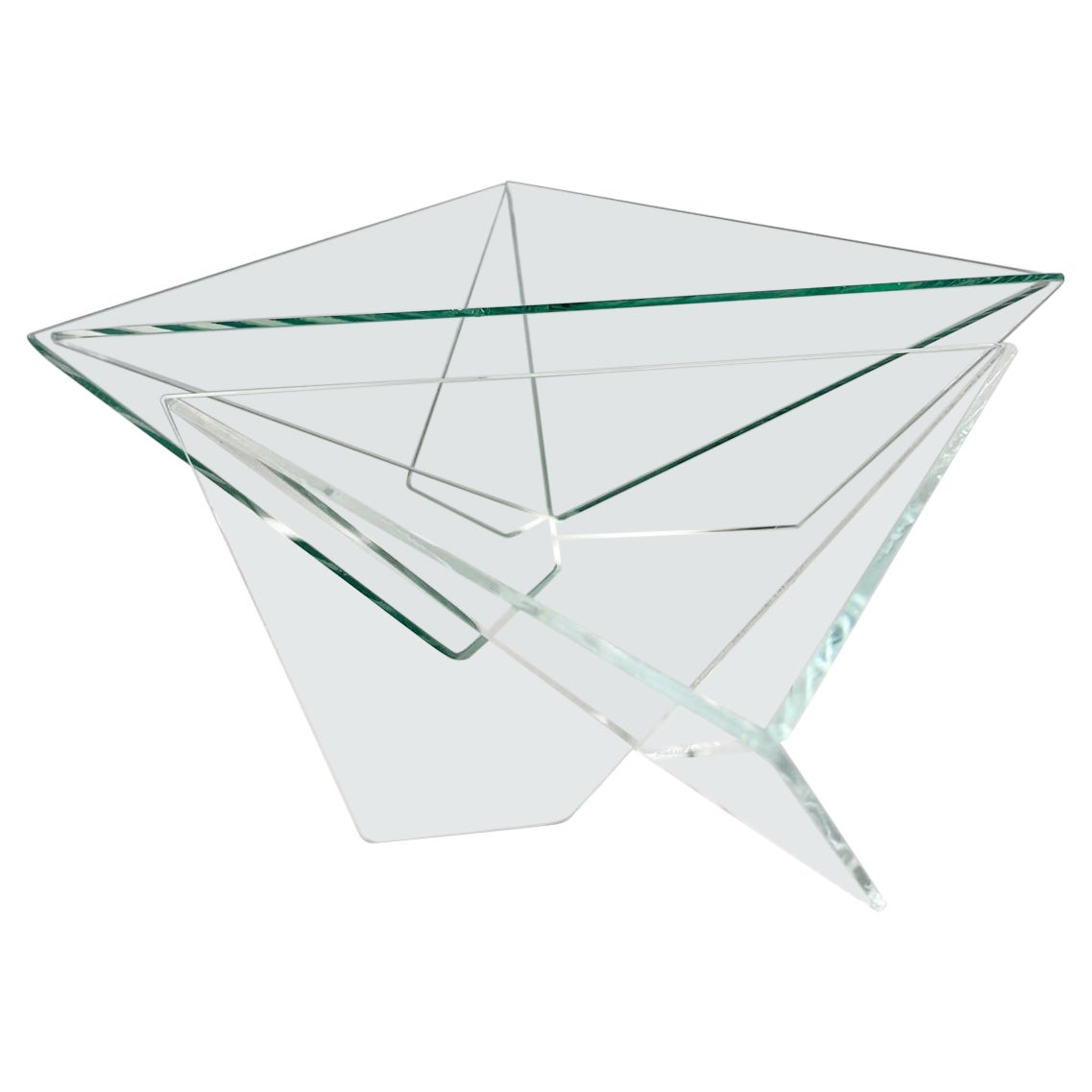 1988 Pyramiden-Modern-Glas-Kunstschale John Seitz im Angebot