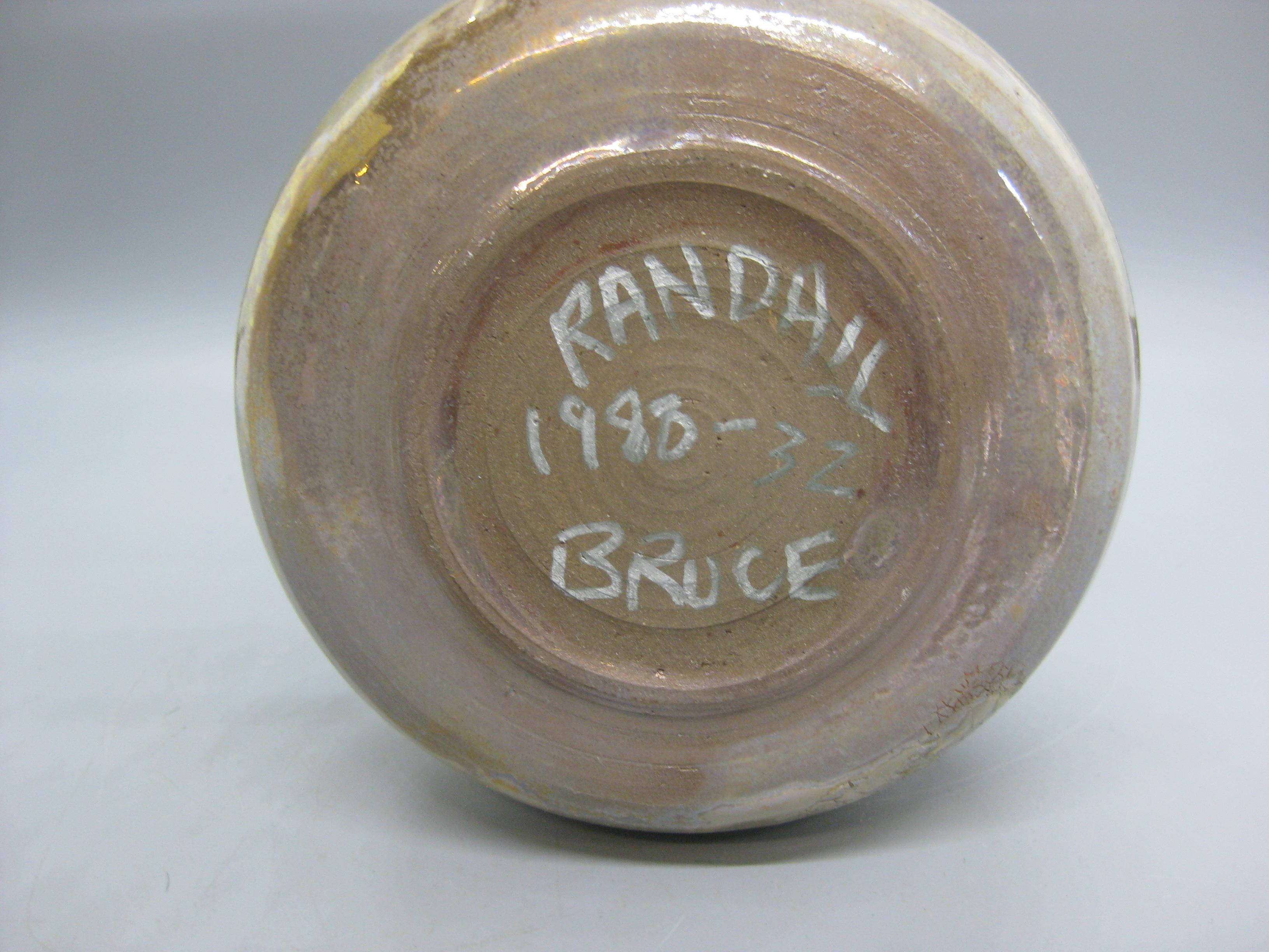 1988 Randall Bruce Luster Studio Art Pottery Ceramic Weed Vase California Design For Sale 7