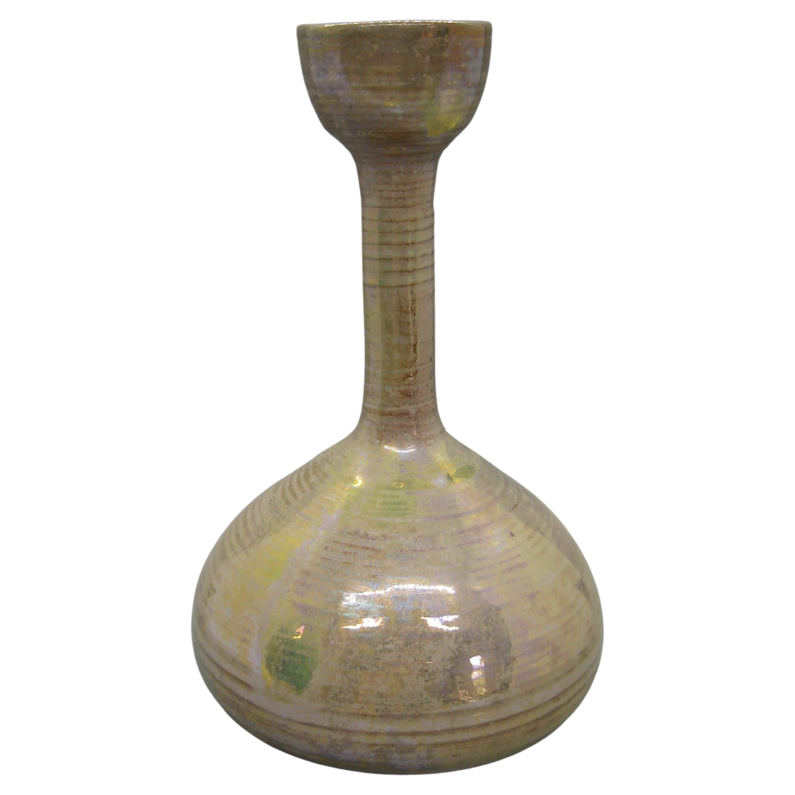 1988 Randall Bruce Luster Studio Art Pottery Ceramic Weed Vase California Design For Sale