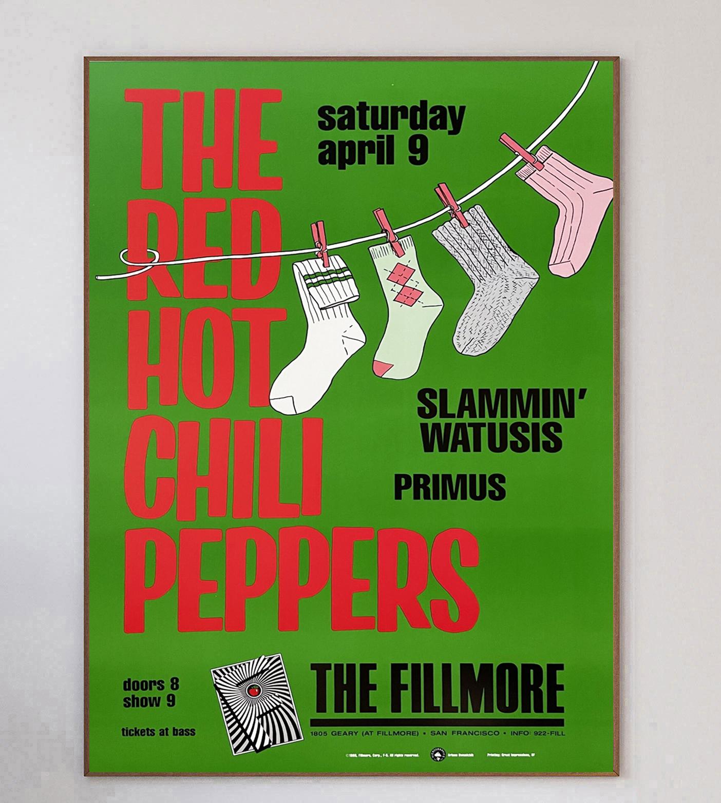 American 1988 Red Hot Chili Peppers - The Fillmore Original Vintage Posrer For Sale