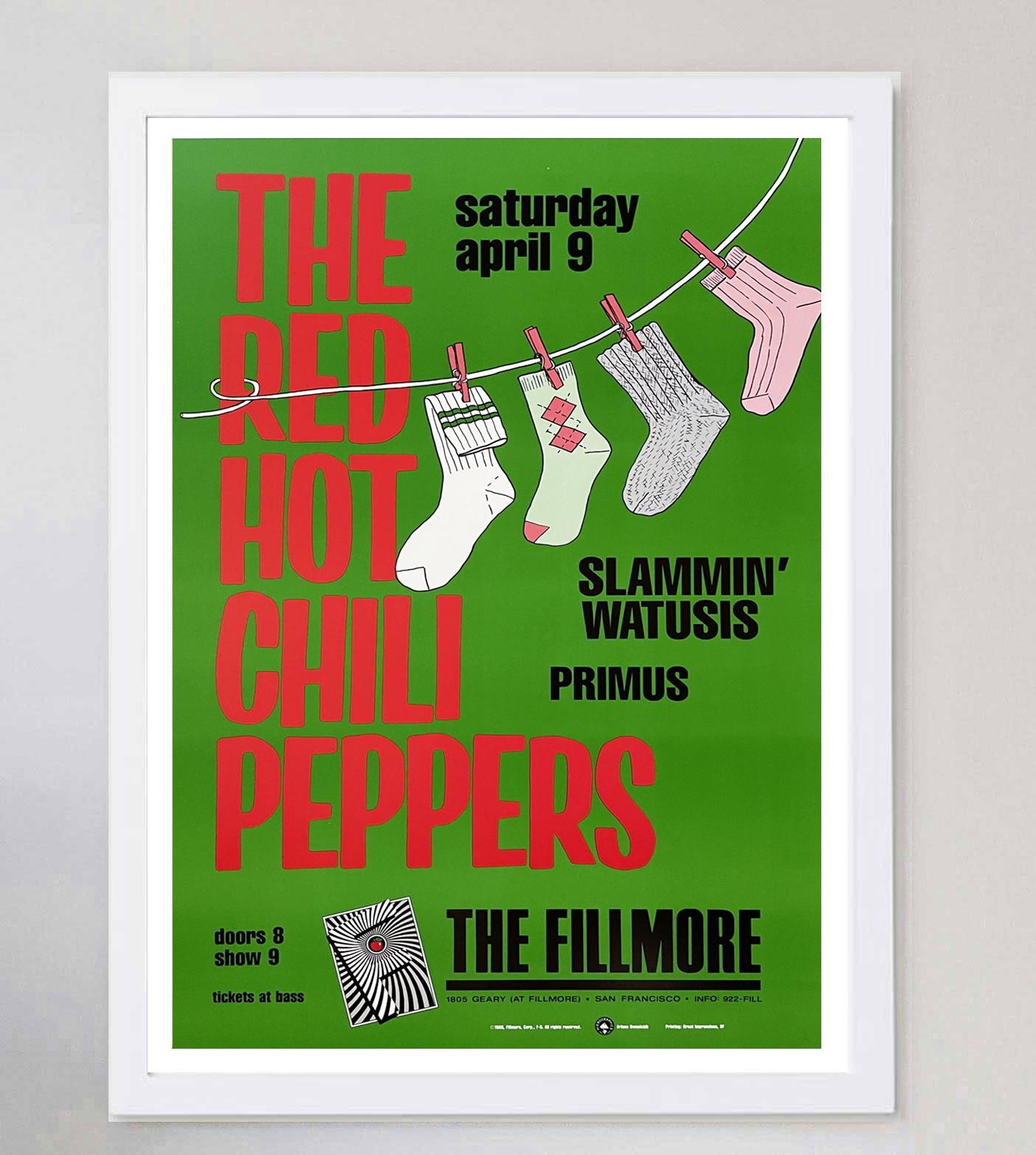 Late 20th Century 1988 Red Hot Chili Peppers - The Fillmore Original Vintage Posrer For Sale