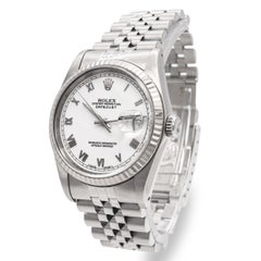 1988 Rolex Datejust Stainless Steel White Roman Automatic Men's Watch 16234