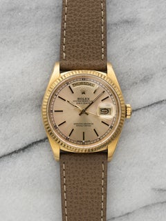 1988 Rolex Day-Date 36 18K YG 18038 Auto Rose Dial 36mm