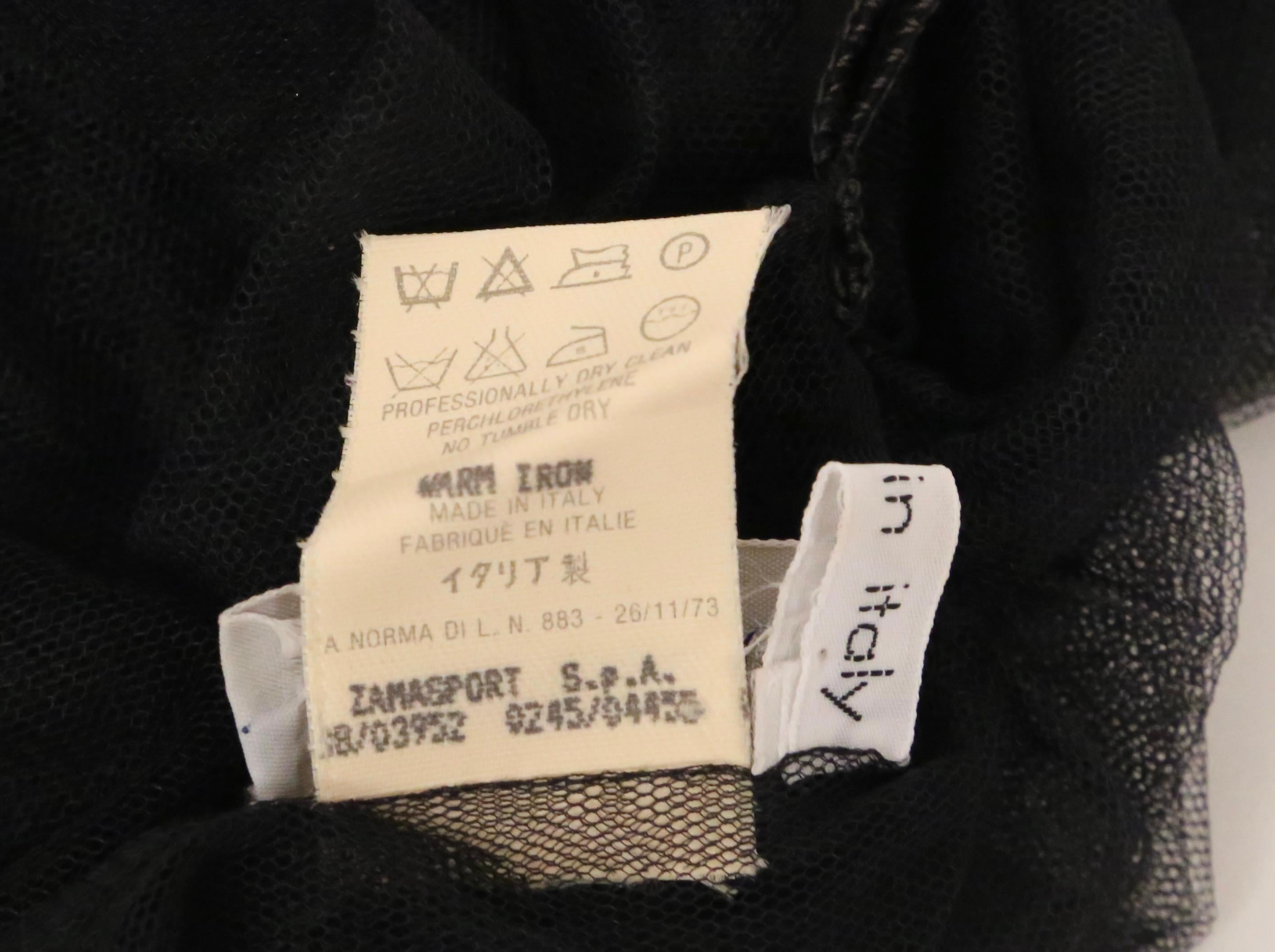 1988 Romeo Gigli black tulle gown with asymmetrical shoulder For Sale 13