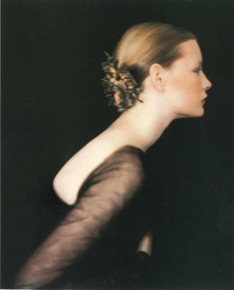 1988 Romeo Gigli black tulle gown with asymmetrical shoulder For Sale 14