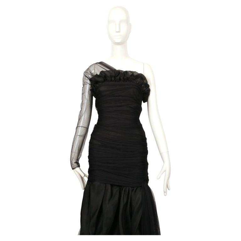tulle asymmetric dress Asymmetric A-Line Dress with Cape Sleeves and Embroidered Tulle Back –  Gattinolli by Marwan