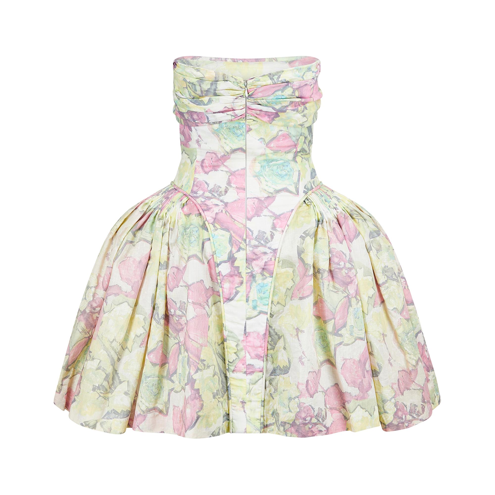 Beige 1988 Runway Documented Karl Lagerfeld Floral Marie Antoinette Dress For Sale