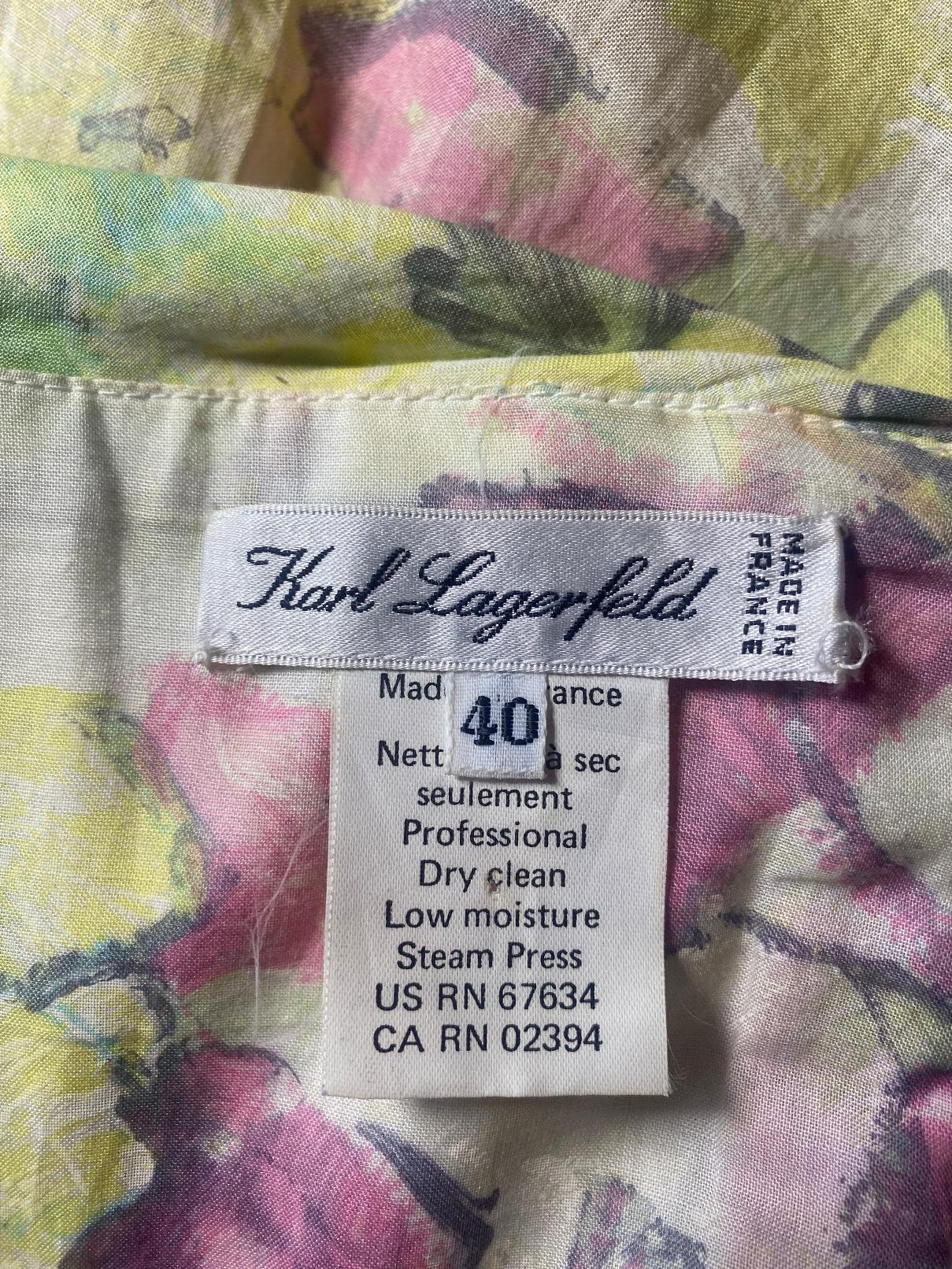 Women's 1988 Runway Documented Karl Lagerfeld Floral Marie Antoinette Dress For Sale