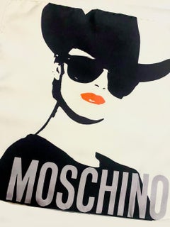 1988  Franco Moschino Runway Silk Woman with Cowboy Hat Scarf