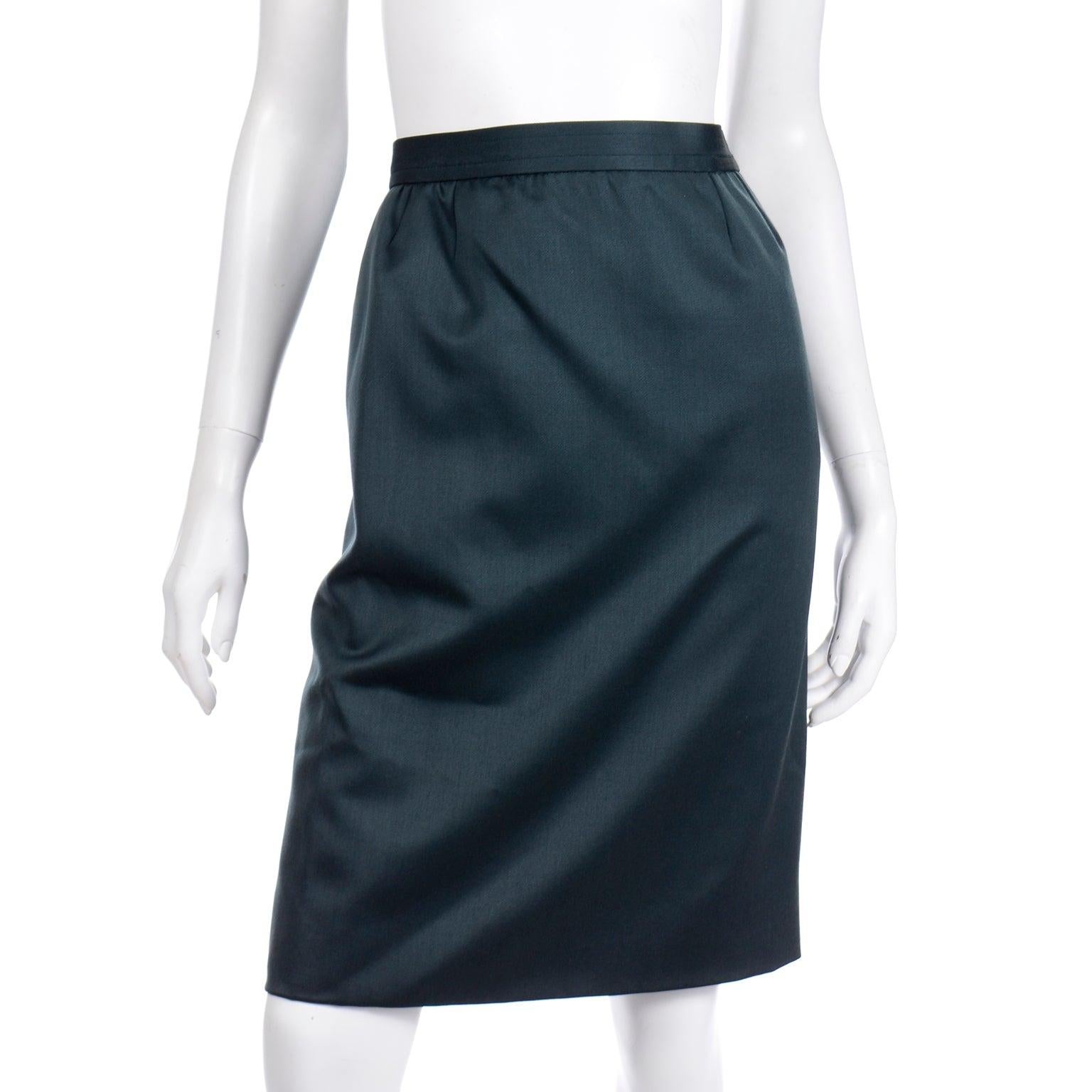 1988 Runway Yves Saint Laurent Geometric Color Block Suit w Jacket & 2 Skirts 6